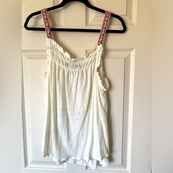 Anthropologie tank with A-shape and embroidery straps - Picture 2 of 8